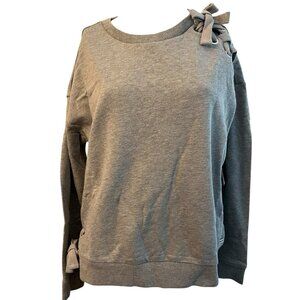 Marc New York Performance Womens Medium Gray Fleece Sweatshirt Ties NWT $64